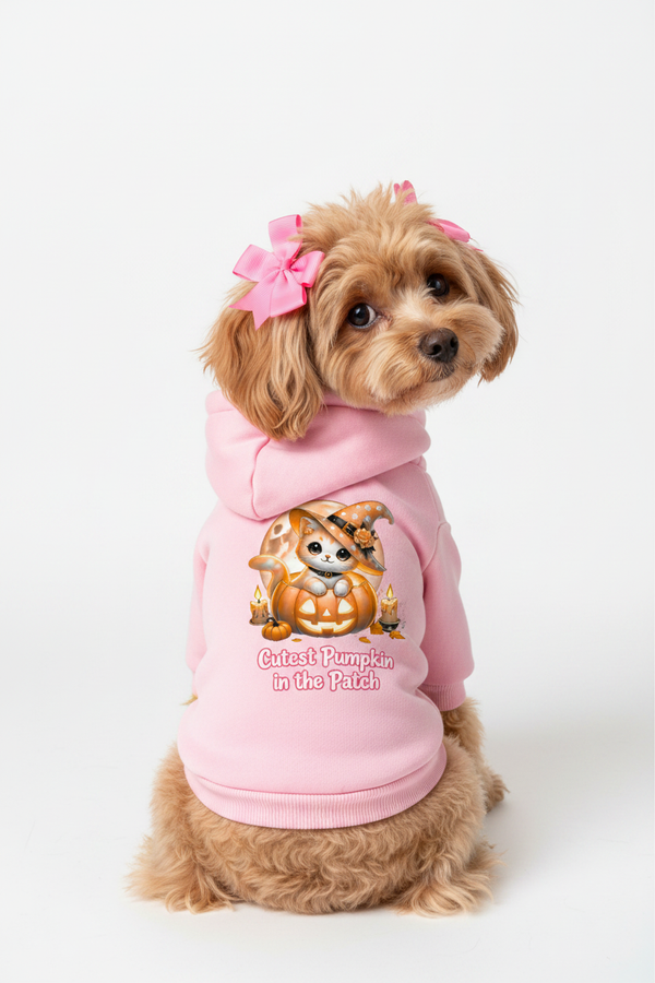 Cutest Pumpkin in the Patch Dog Hoodie Mockup